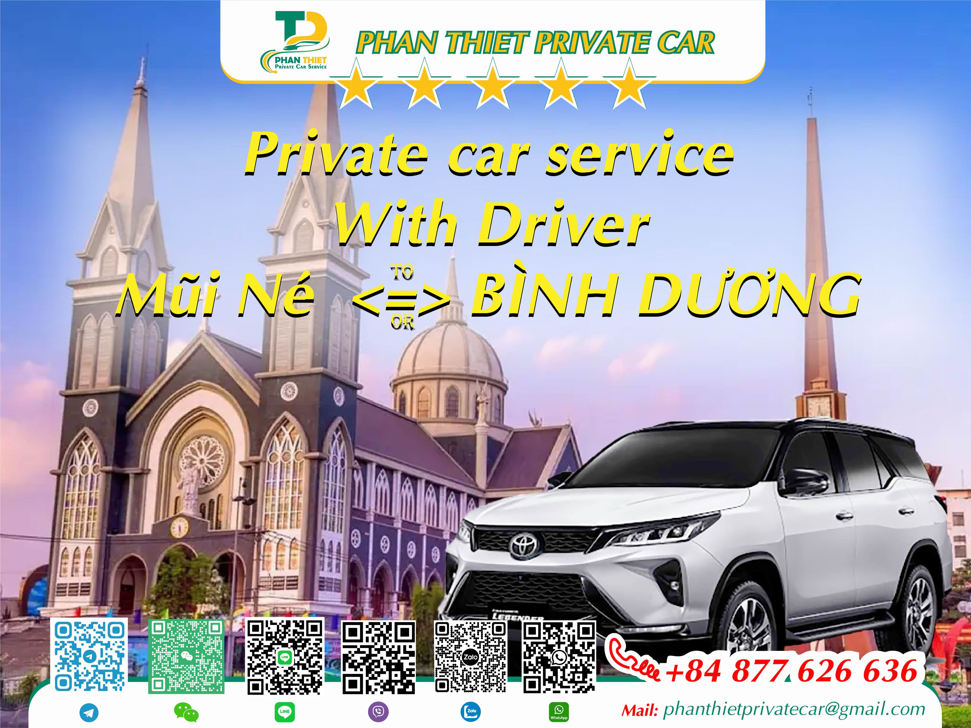 Private Car From Mui Ne <=> Binh Duong (private car with driver)